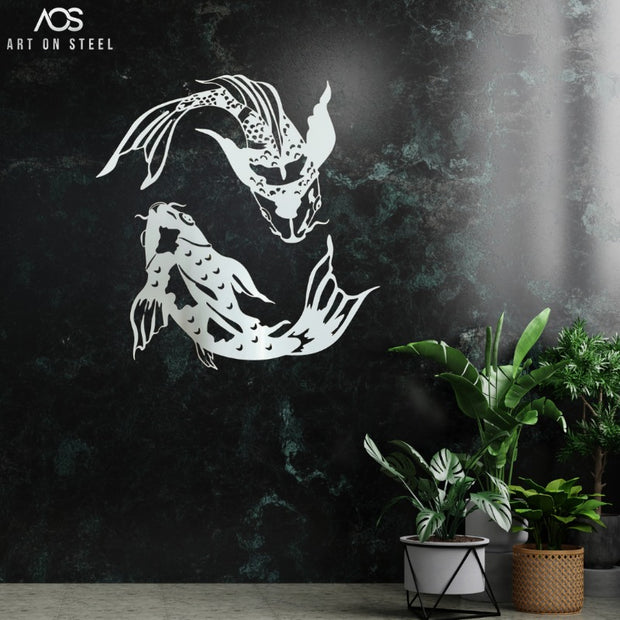 Koi Fish Metal Wall Art